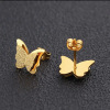 Fashionable trend matte golden earrings, Korean style, simple and elegant design, pink gold