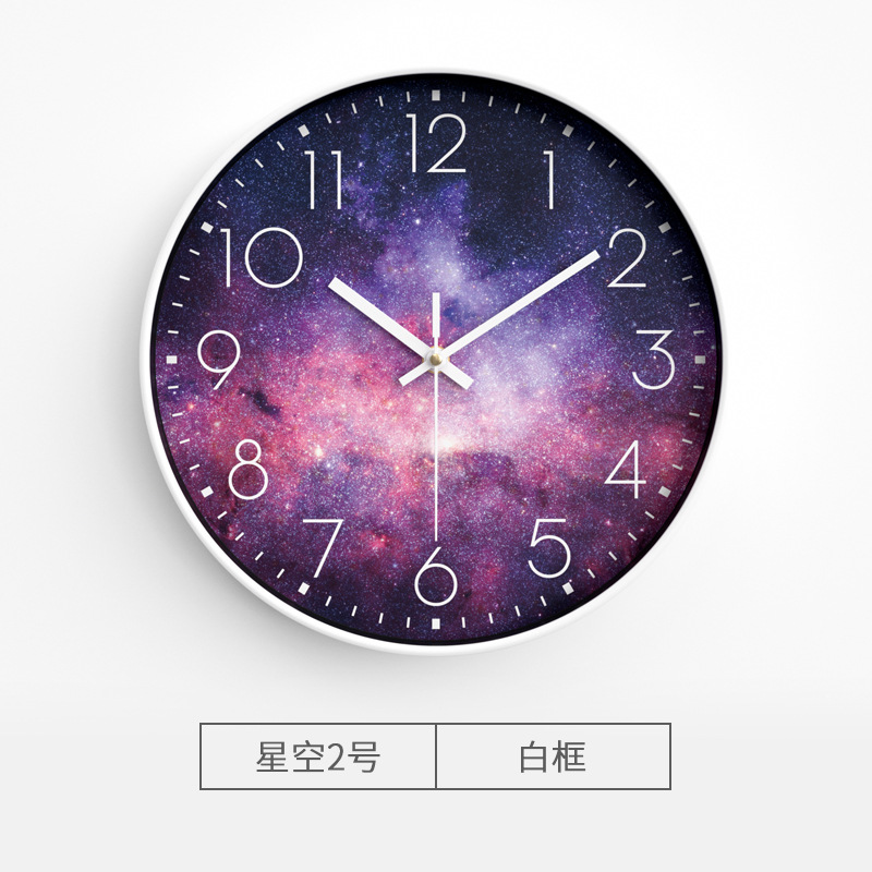 Reloj de pared creativo para sala, reloj de pared silencioso de estrellas, reloj de cuarzo para dormitorio/hogar
