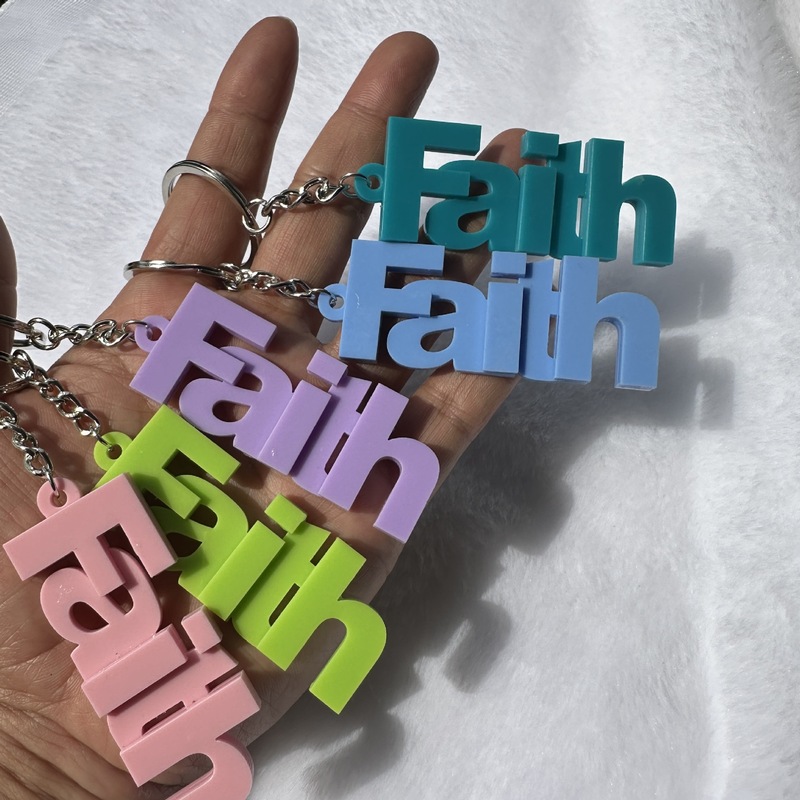3D プリントされたインスピレーションを与える信仰キーホルダーバッグバックルアクリルetsy インスピレーションを与えるペンダント|undefined