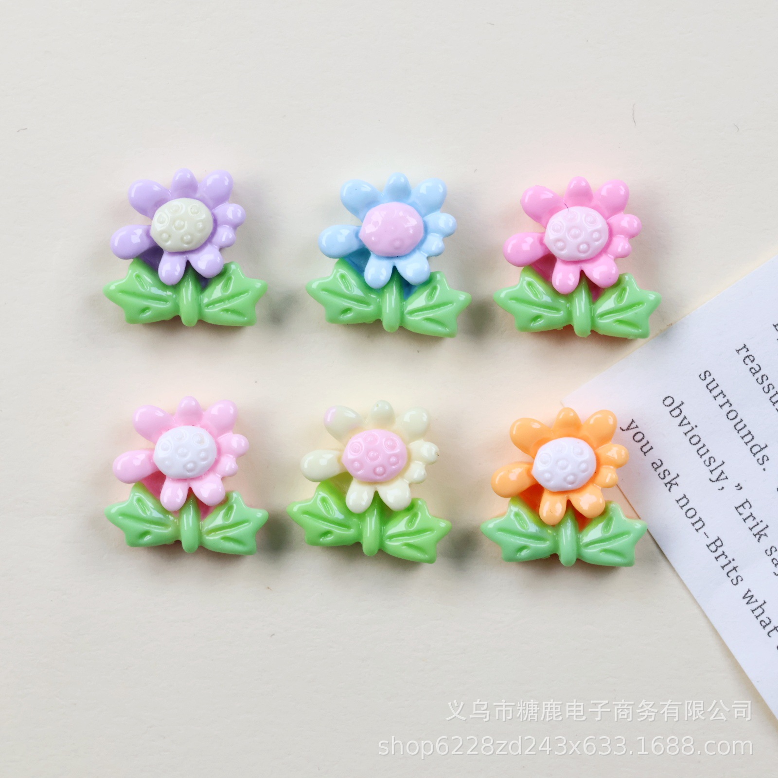 迷你彩色花朵花束diy树脂配件手工美甲发夹发绳娃娃屋配件材料包