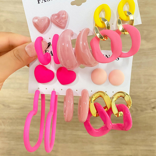 Cartoon love bear design female ins style silver needle women's colorful creative childlike earrings environmentally friendly color-preserving earrings