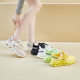 2024 Summer New Flying Knitted Shoes Korean Sports Women's Mesh Breathable Student Casual Shoes Flat Running H8082