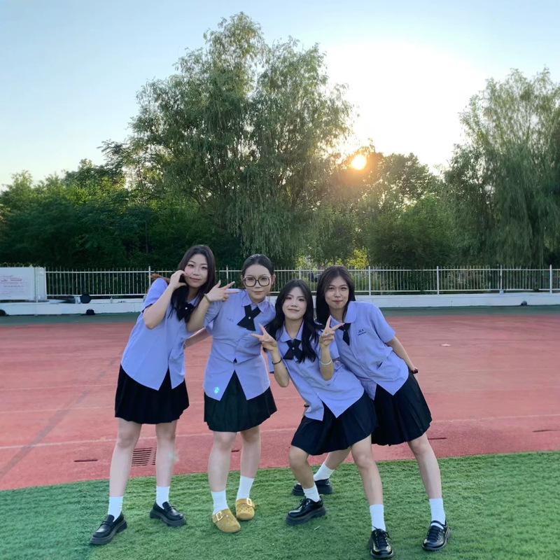 Thai-Style School Uniform Short-Sleeved Shirt for Women, Jk Uniform, Academy Style, High School Student Sports Meeting Graduation Class Uniform Set Thai-Style School Uniform Short-Sleeved Shirt for Women, Jk Uniform, Academy Style, High School Student Sports Meeting Graduation Class Uniform Set