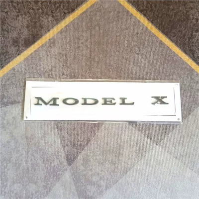 Tesla car emblem, suitable for: Car logo - standard-high-end-bright-black-modelx-one-piece