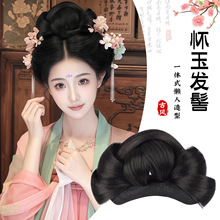 汉服假发古风一体式全套头饰发包盘发古装发髻头饰明制唐风发型女