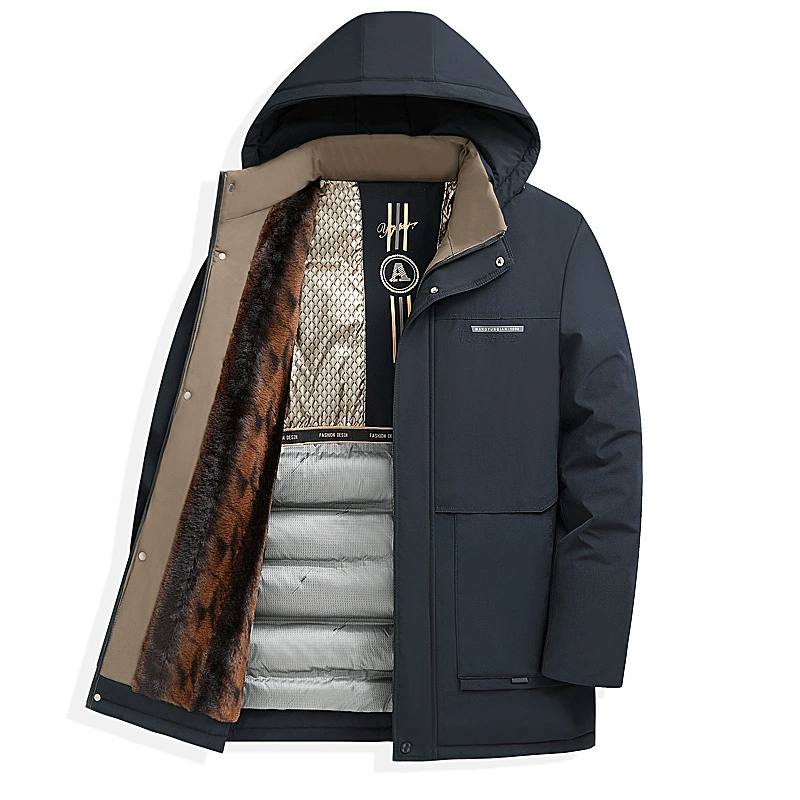 Плюшевая толстая мужская куртка деловая повседневная теплая хлопчатобумажная одежда зимняя хлопчатобумажная одежда зимняя новая хлопковая куртка среднего возраста