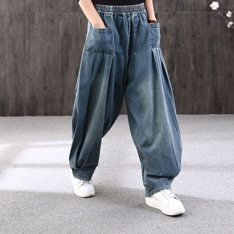 Loose Plus-Size Harem Jeans for Women, New Autumn Style, Versatile Casual Lantern Pants for Plus-Size Women, Trendy Style Loose Plus-Size Harem Jeans for Women, New Autumn Style, Versatile Casual Lantern Pants for Plus-Size Women, Trendy Style