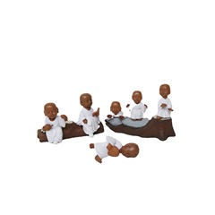 2 types of black and white selectable, 6 styles of monk scene dolls, monk scene figurines, mini landscape toys