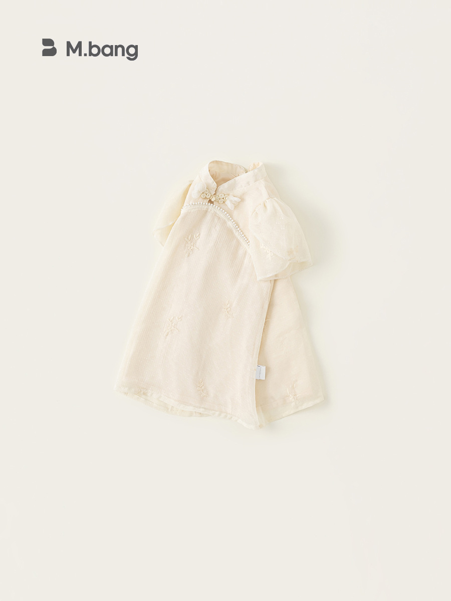 Yoobao ropa infantil niñas vestidos de estilo nacional de verano 2025 nuevo estilo chino de perlas de disco vestido de niños cheongsam