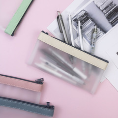 Transparent pencil case large capacity 2023 new student girl ins Japanese style simple girly heart pvc stationery pencil case