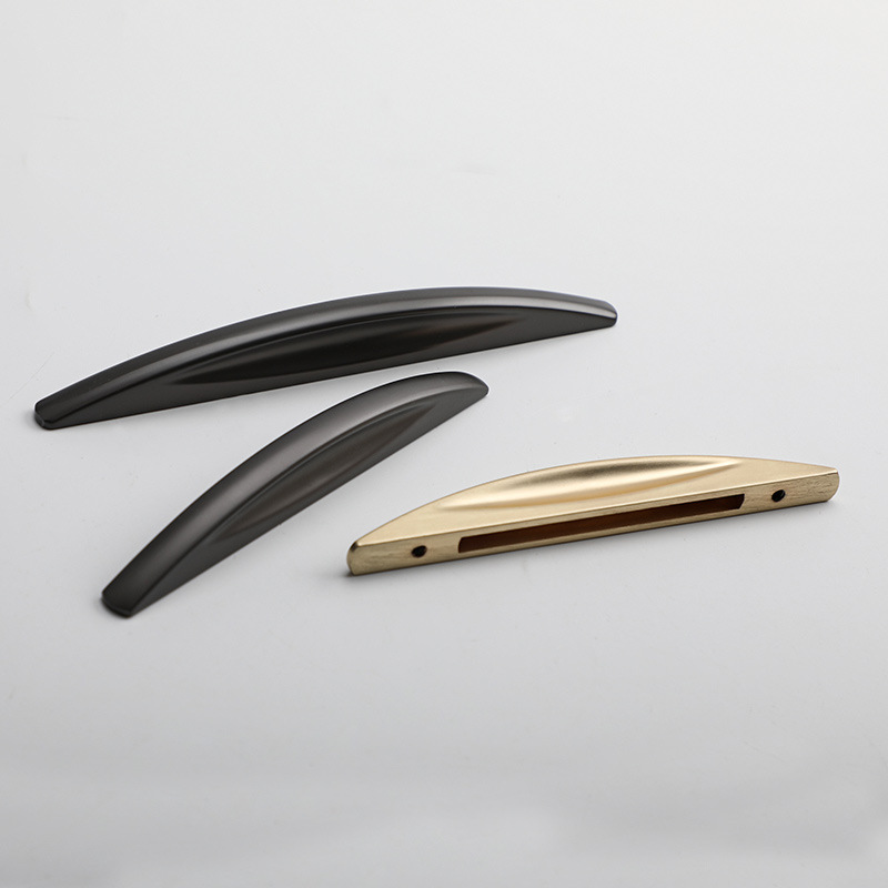 New Chinese minimalist cabinet handles, American black, gray, gold, Nordic integrated wardrobe shoe cabinet drawer pulls