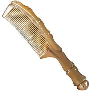 Authentic Natural Yak Horn Comb Bamboo Hole Handle Comb Long Hair Massage Special Comb Gift Anti-Static Women