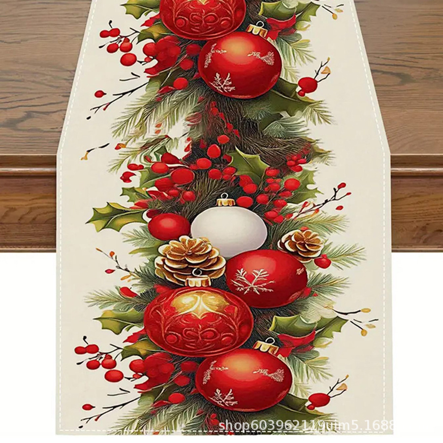 Amazon transfronterizo nueva bandera de la mesa de Navidad fábrica directa invierno muñeco de nieve Santa estampado almohadilla de mesa