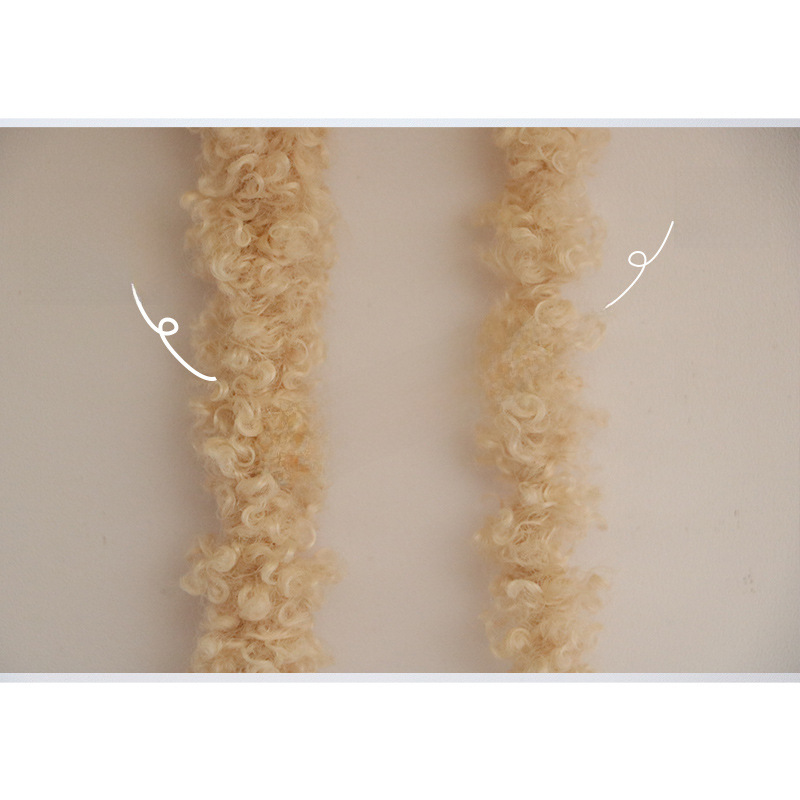 공장 직접 공급 15MM 곱슬 울 플러시 토션 바 슈퍼 두꺼운 슈퍼 조밀 수제 DIY 작은 우유 개 머리 뿌리 도매