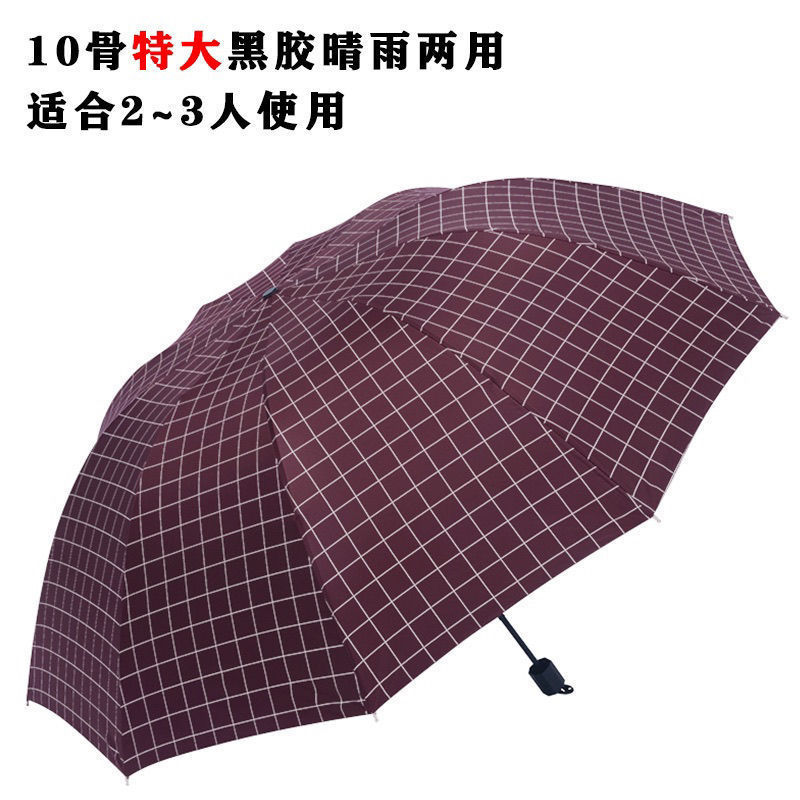 特大号雨伞男女超大号双人三人折叠伞晴雨两用黑胶防晒遮阳大阳伞|undefined
