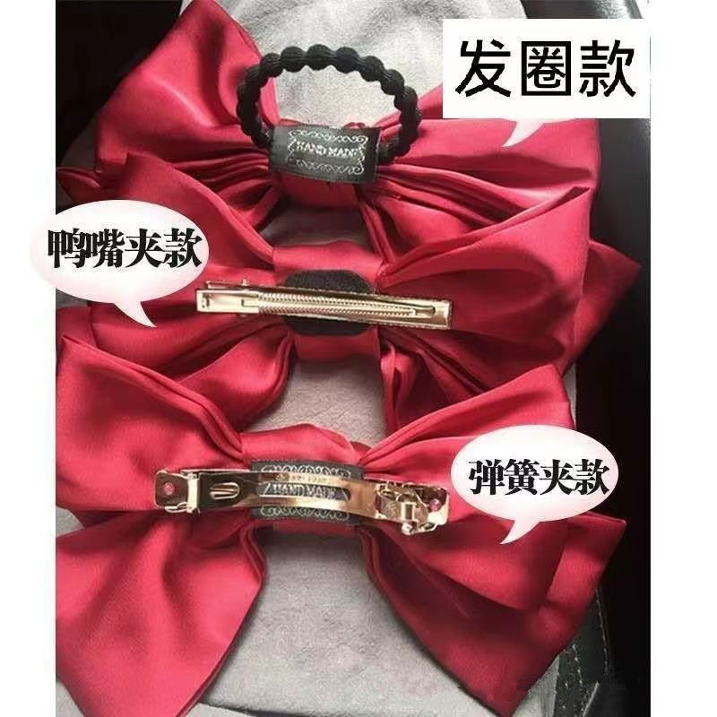 Clip de cabello de arco de arco de cabello de correa roja de la cabeza detrás de la sensación de cabello de cabello de flores rojas anillos de cabello lotes