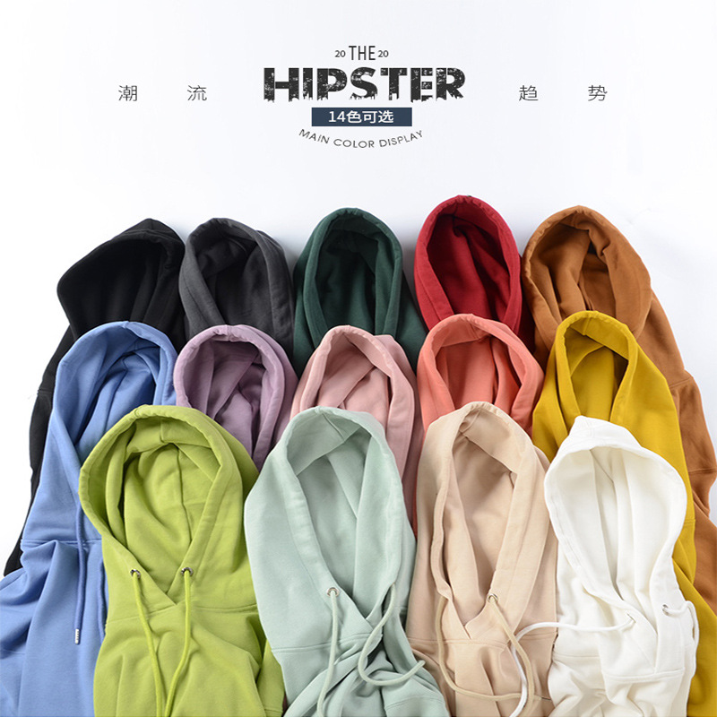 350g 단색 헤비웨어 남성용 느슨한 면 숄더 오프 까마귀 가을 두꺼운 남성용 긴 소매 패션 브랜드웨어