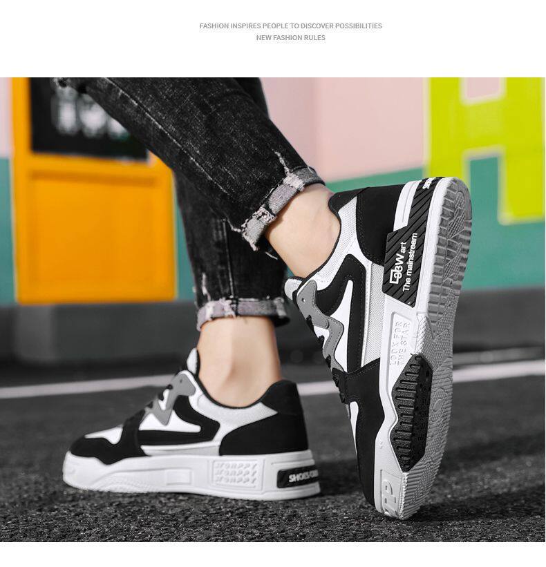 Giày thể thao nam cổ thấp đế dày tăng chiều cao chống trượt, giày sneaker phối màu đen trắng — EQ01 màu trắng, EQ01 màu đen chi tiết 15