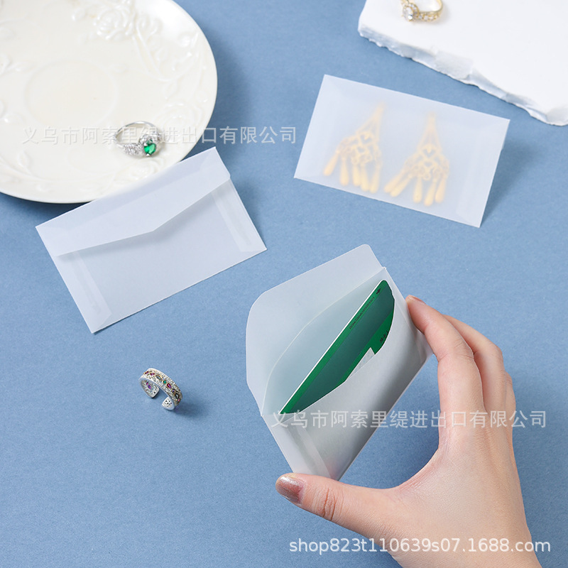 Ins Western-Style Transparent Sulfuric Acid Paper Envelope Gift Card Holder 10X6 European-Style Postcard Invitation Card Journal Packaging Storage Ins Western-Style Transparent Sulfuric Acid Paper Envelope Gift Card Holder 10X6 European-Style Postcard Invitation Card Journal Packaging Storage