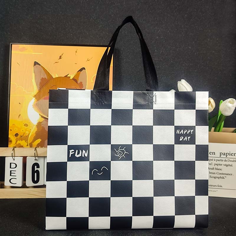 无纺布折叠环保袋平口立体袋彩印覆膜无纺布袋环保购物袋设计logo