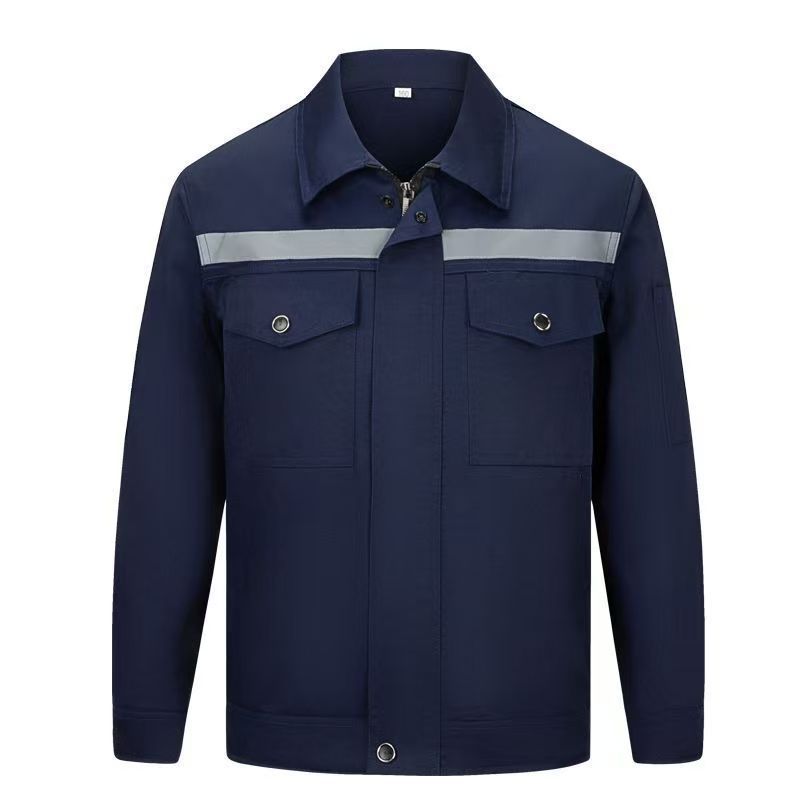 秋冬厚手反射作業服セット男性長袖工装耐摩耗自動車修理工場溶接工服労働保険服卸売り|undefined
