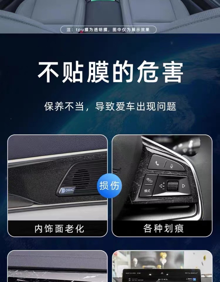 Mazda 3 Axela Interior Protection Center Console Film TPU