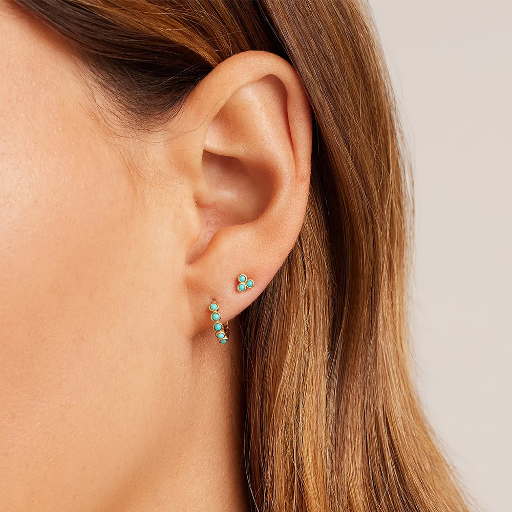 Fashion Geometric Sterling Silver Inlay Artificial Pearls Zircon Earrings 1 Pair