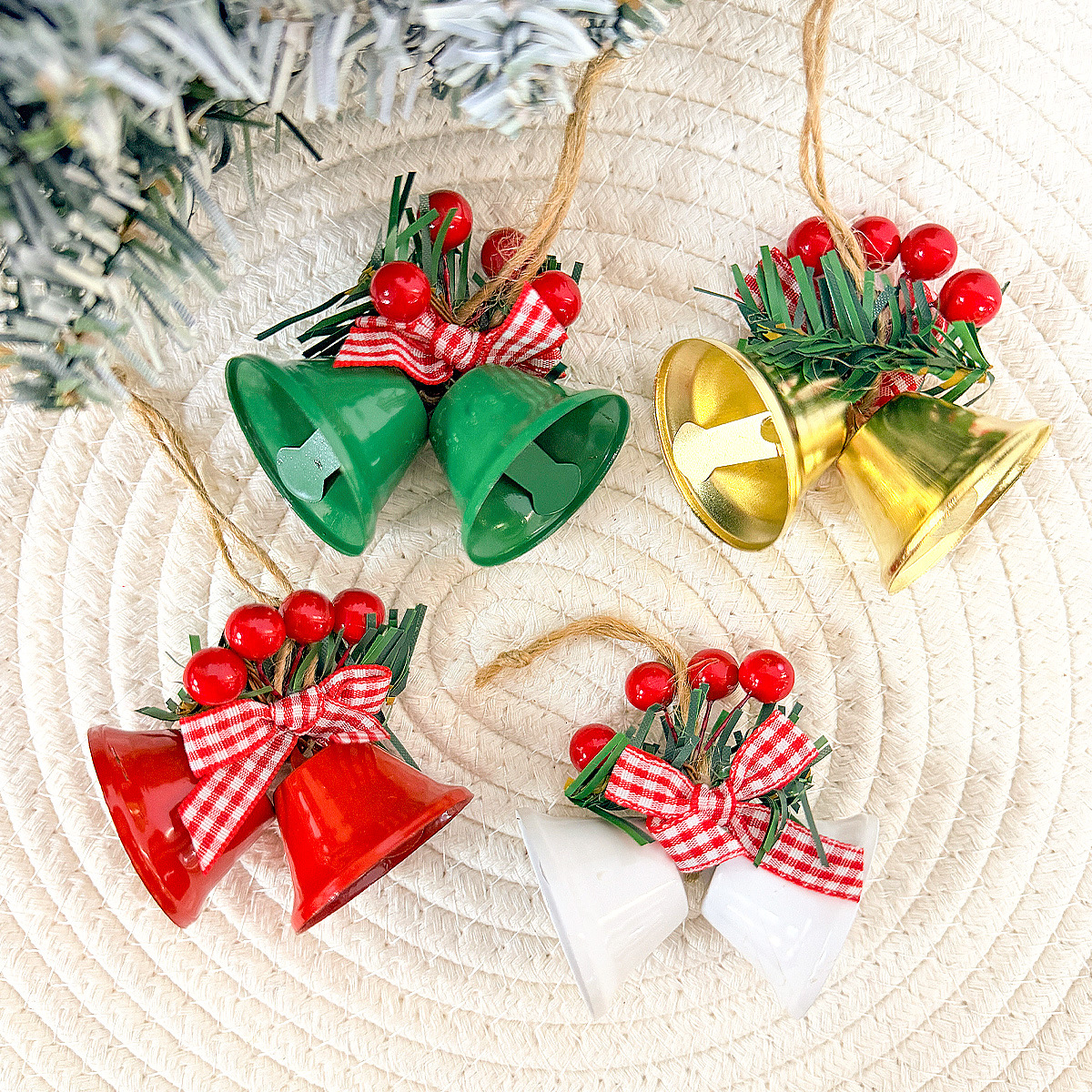 Cross-Border New Christmas Tree Bell Pendant Creative Christmas Window Decoration Metal Bell Christmas Decoration Props