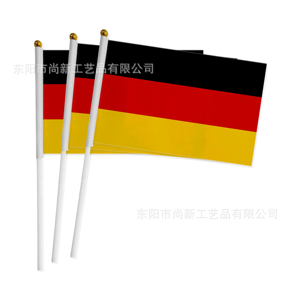 20 × 28cm Bandera del mundo con bandera de mano con barra de bandera de poliéster impresa en pantalla