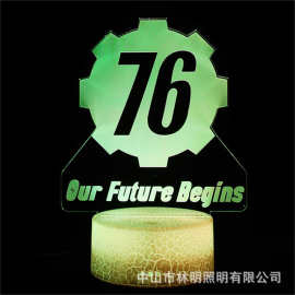 跨境辐射游戏logo周边系列3D小夜灯七彩触摸遥控现货手办led台灯