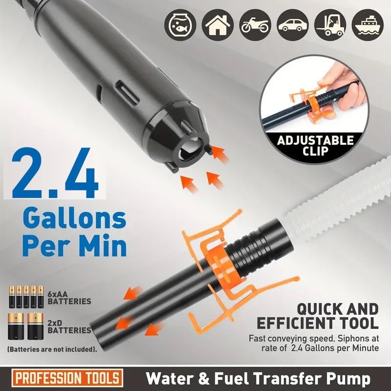 Amazon's best-selling battery-powered electric oil pump, portable oil pump with controllable flow, gun head for pumping from car fuel tanks