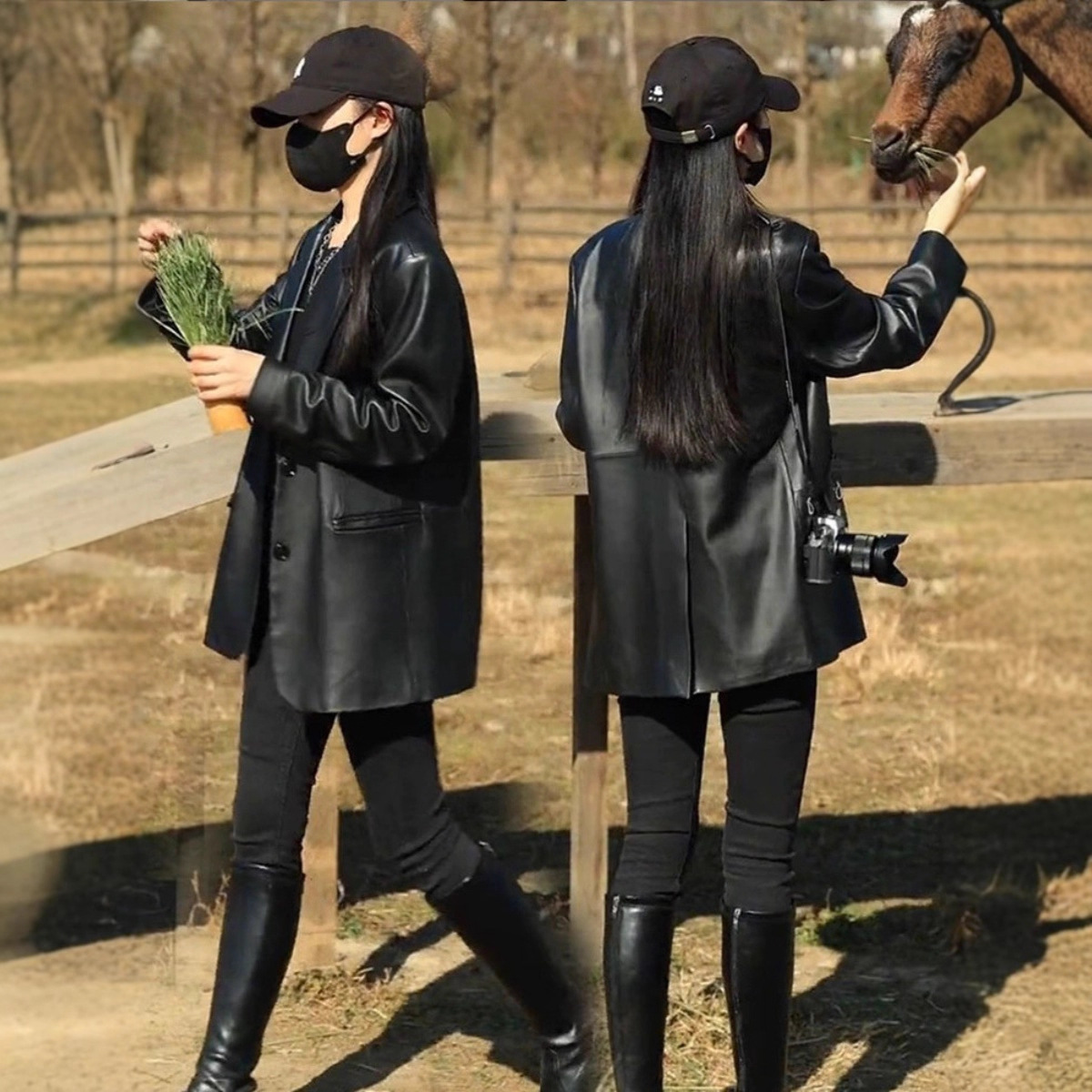 Casual Fashion Leather Jacket for Women 2025 New Season Loose Retro Slim Black Small Suit Pu Jacket Trendy