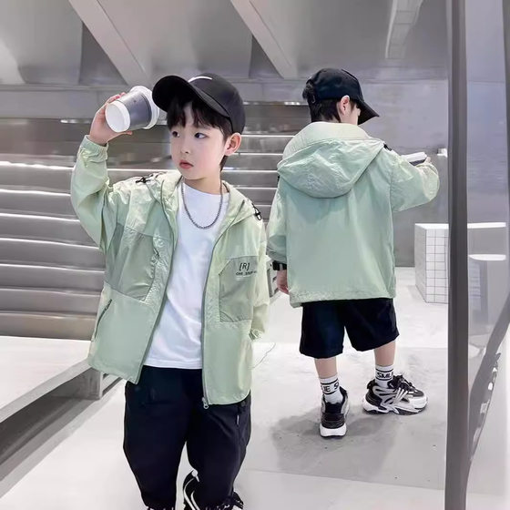 Boys' Summer Children's Wear Sunscreen Coat Handsome 2024 New Medium and Large Children's Sunscreen Coat Lightweight Quick-drying Clothes Trendy