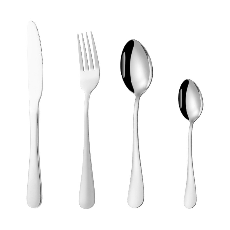 Juego de cuatro piezas de cocina occidental de hotel dorado cuchillo, tenedor y cuchara Transfronterizo 1010 traje de vajilla de acero inoxidable cuchillo, tenedor y cuchara