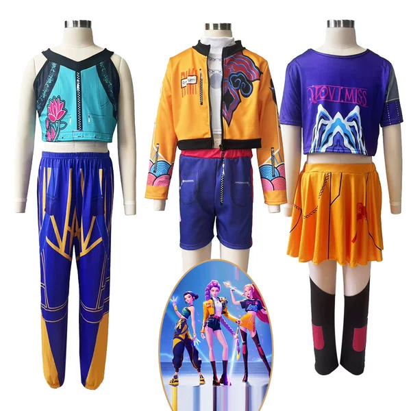 Demon Slayer Cosplay Costume Girl Demon Hunter Kpop Pop Singer Halloween Costume Stage Outfit in Stock