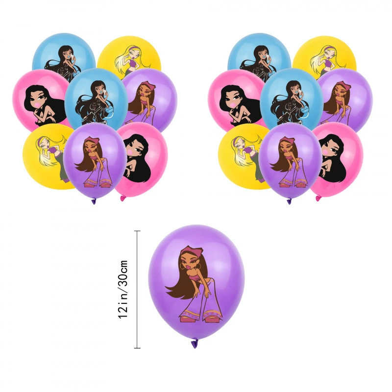 [Бетс娃娃 Bratz вечеринка рождественская тема украшение баннер торт флажки воздушные шары набор跨境]