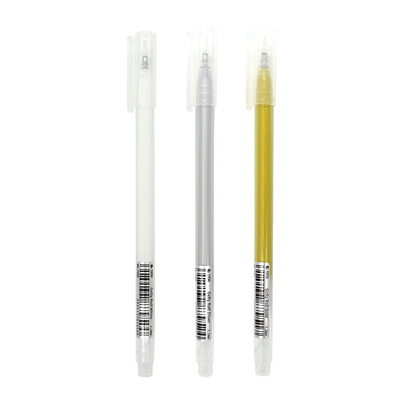 STA7405 STA pluma blanca de plata de oro cómic diseño de anime pluma gancho resalte pincel de dibujo pluma de alto brillo