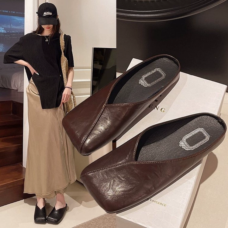 Сплошной цвет удобный плоский подошв холодные тапочки женский 2025 весна и лето новый внешний вид носить мягкий фон очень простой стиль