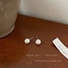 Brand retro accessory from pearl, universal classic earrings, silver 925 sample, Japanese and Korean, wholesale