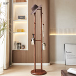 全实木落地衣架卧室衣帽架家用新中式双杆客厅室内白蜡木挂衣架