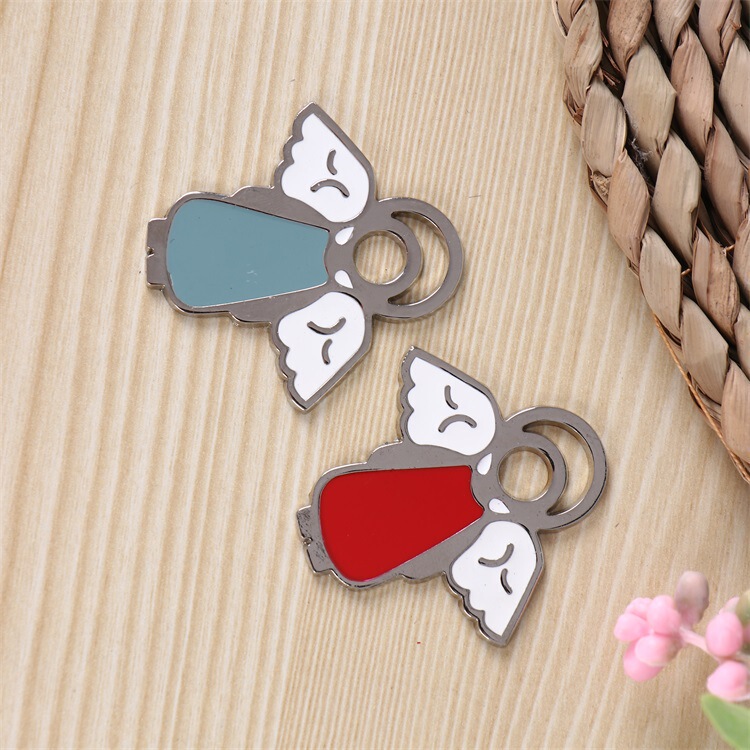 Enamel paint metal key chain color printing advertising key chain creative cartoon shaped key pendant