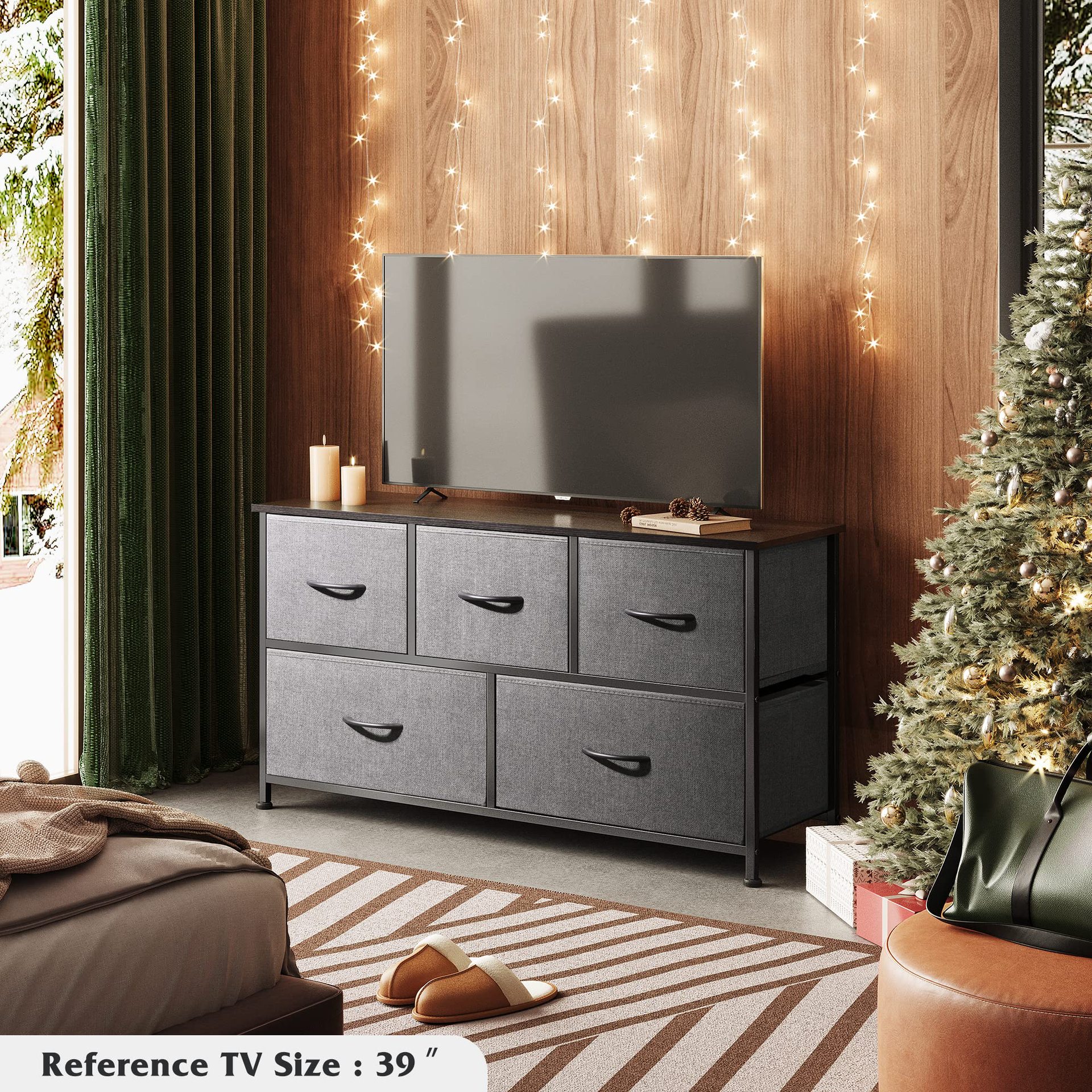 Gabinete de almacenamiento de múltiples compartimentos personalizado de comercio exterior cajón de gran capacidad con caja de tela 2 mesita de noche de dibujo