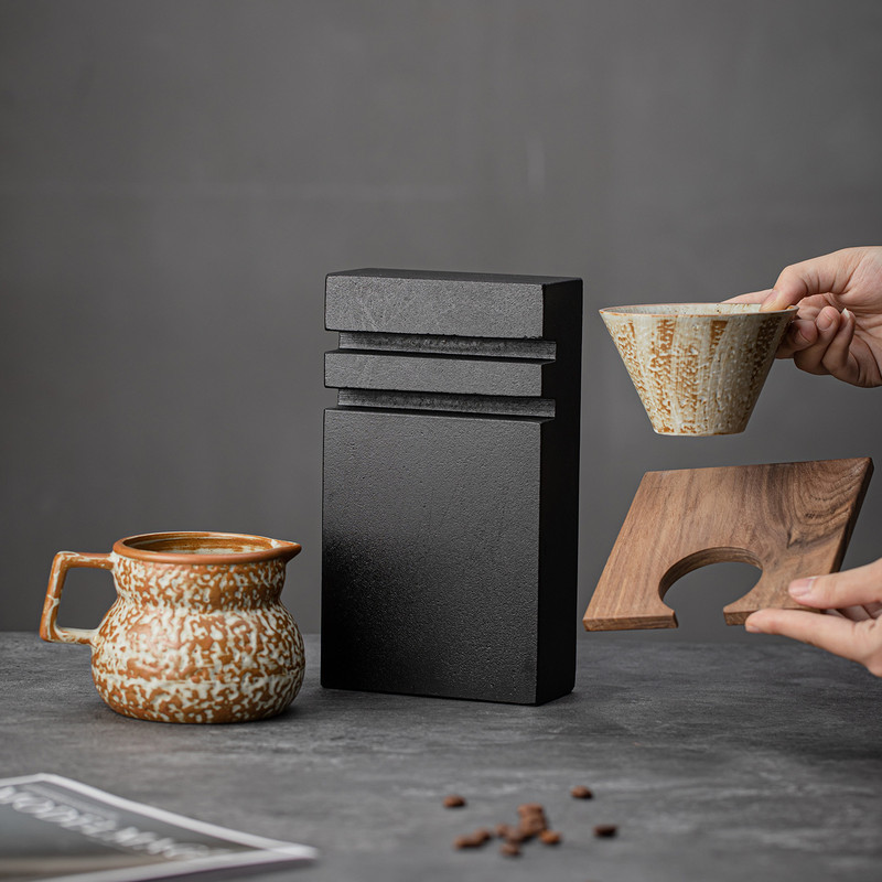 Hand-Brewed Coffee Cup Set 2026 New Creative Retro Home-Use Light Luxury Coarse Pottery Ceramic Coffee Cup Wholesale