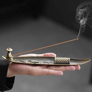 Zen-Style Fisherman Fishing Line Incense Holder Alloy Incense Holder Tea Ceremony Incense Burner Incense Burner Home Indoor Sandalwood Agarwood