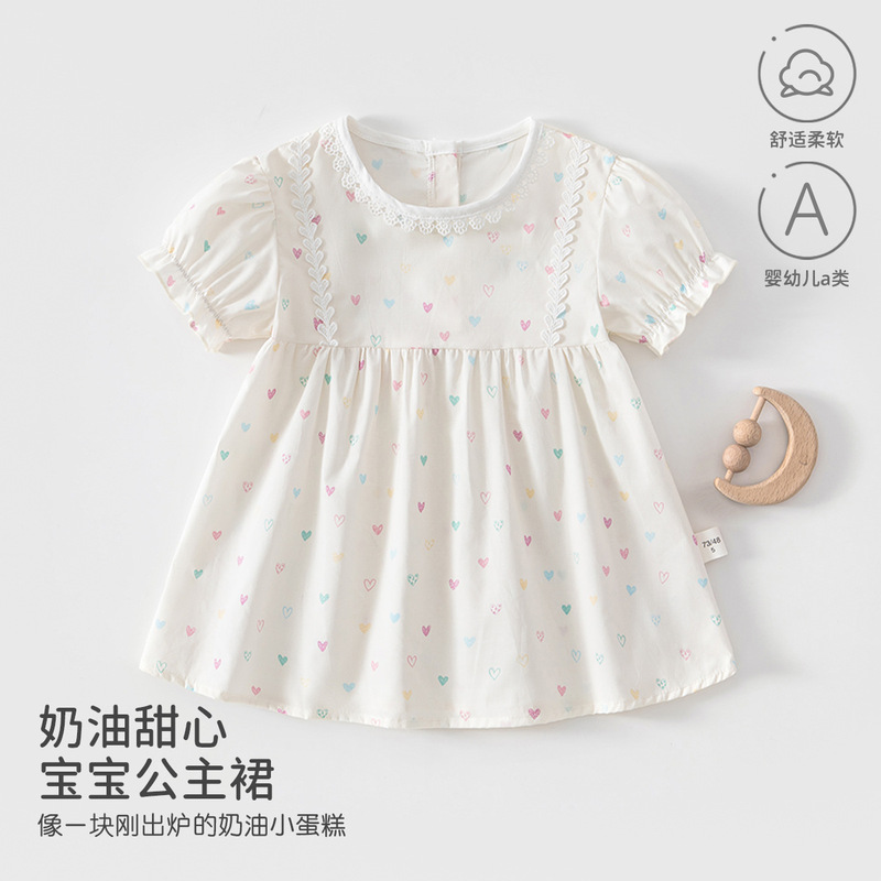 Baby Dress, Class A, Pure Cotton Floral Dress, Spring and Summer Style, Sweet Short-Sleeved Summer Dress, Princess Dress, Anyang Children's Clothing Baby Dress, Class A, Pure Cotton Floral Dress, Spring and Summer Style, Sweet Short-Sleeved Summer Dress, Princess Dress, Anyang Children's Clothing