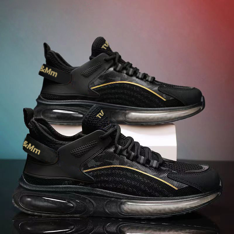 Primavera y otoño nuevos zapatos zapatos de hombre zapatos deportivos antideslizantes con cordones cojín de aire gelatina amortiguación zapatos casuales para correr