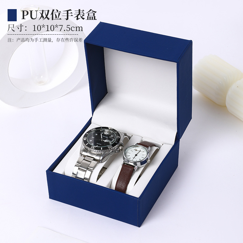 Caja de embalaje para reloj de cuero PU con tapa abatible, caja de almacenamiento cuadrada para reloj mecánico de alta gama, elegante para regalar