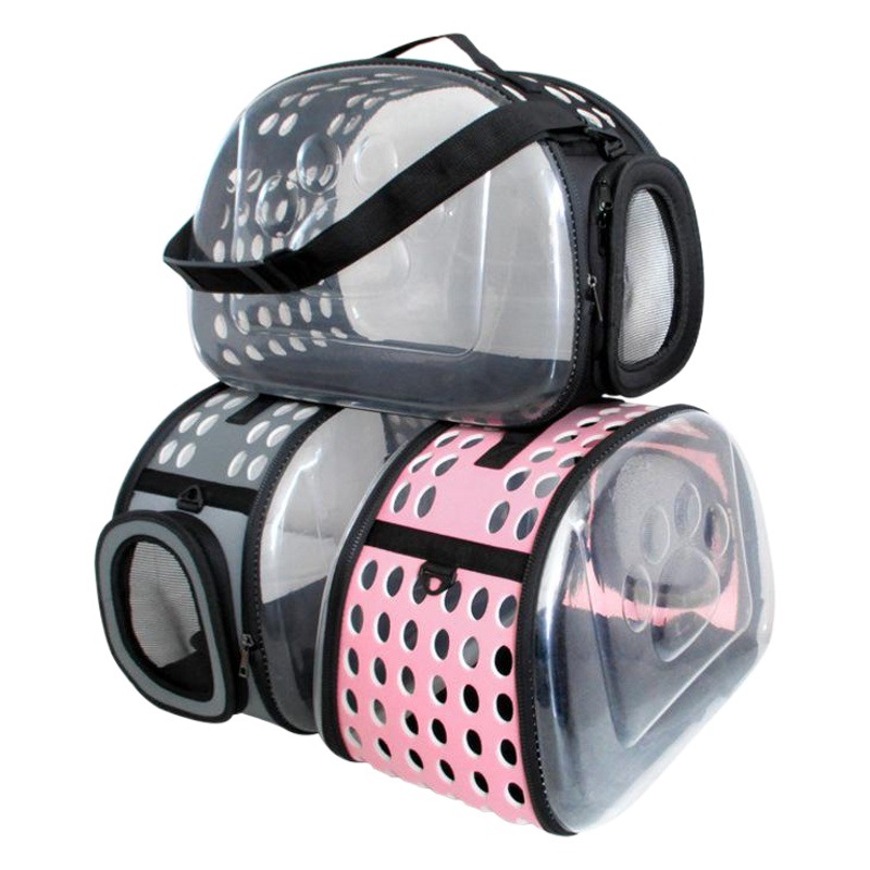 Crossbody pet bag breathable portable cat bag dog backpack folding transparent cat bag large capacity bags wholesale