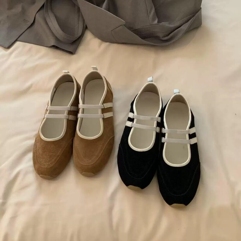 Sheepskin Version~Retro Round-Toe Shallow Casual Sneakers Mary Jane Shoes Flat Ballet Shoes Versatile Women's Shoes Sheepskin Version~Retro Round-Toe Shallow Casual Sneakers Mary Jane Shoes Flat Ballet Shoes Versatile Women's Shoes