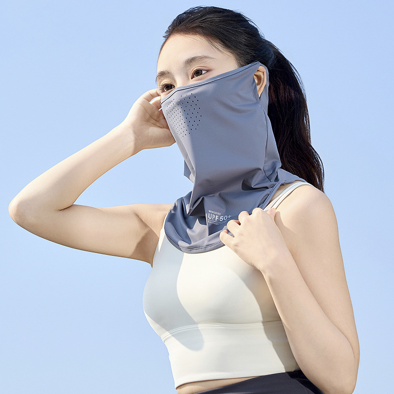 Máscara de protección solar de seda de hielo para hombres y mujeres con capucha de ciclismo ultravioleta en toda la cara, cuello, máscara, velo, máscara facial para conducir